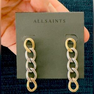 All SAINTS gold and silver chain earrings